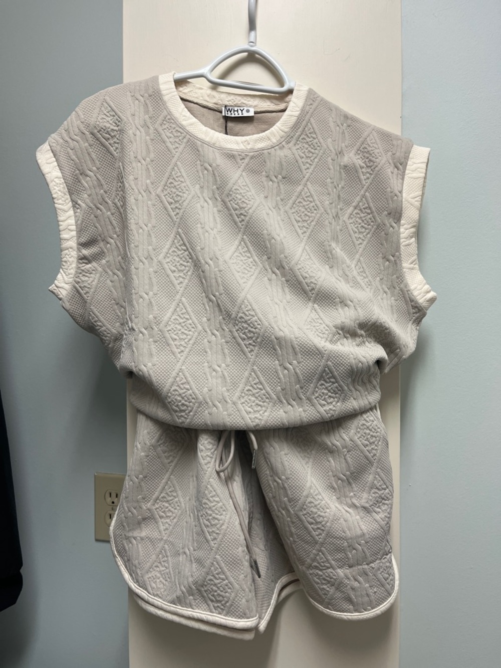 WHY Soft Knit cream short set